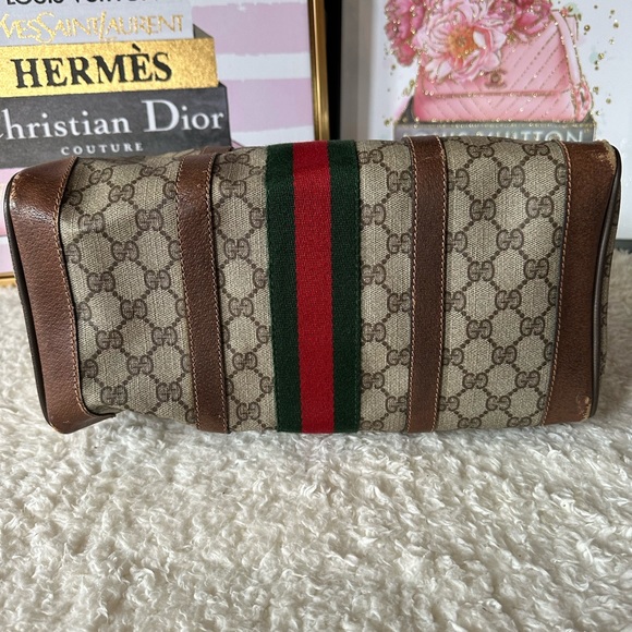 Gucci Supreme Sherry Line Web Monogram Boston Bag - Picture 6 of 14